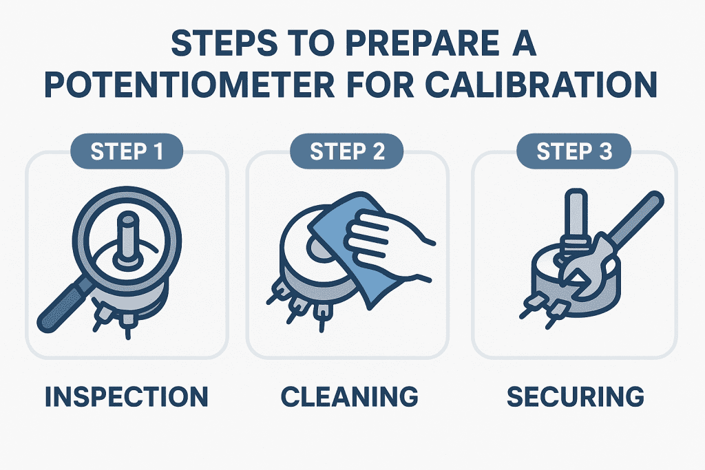 Preparation steps for potentiometer calibration