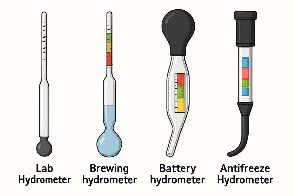 Types of hydrometers for various applications