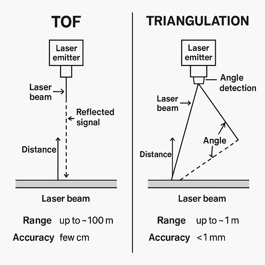 Comparison of Time-of-Flight and Triangulation laser measurement technologies