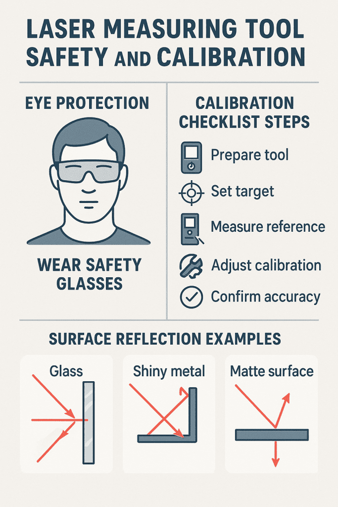 Safety guidelines and calibration best practices for laser measuring tools