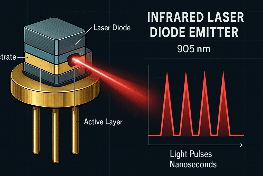 Infrared Laser Diode - Generates 905nm Wavelength Pulses at Nanosecond Speed