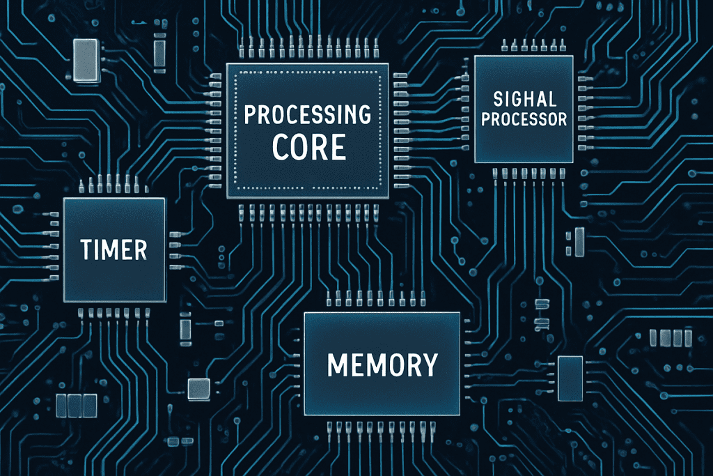 PCB Board with Microcontroller Unit - Processing Core Handling All Calculations