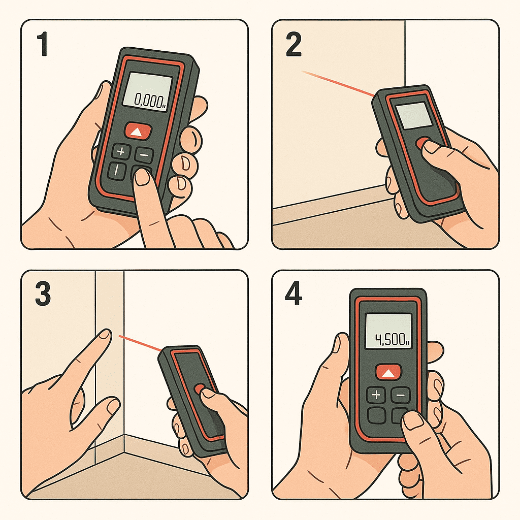 Step-by-step guide to using a laser distance meter