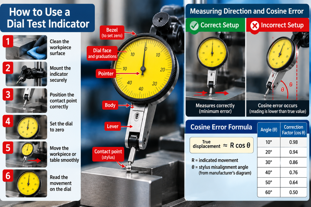 Comparison of a lever-type dial test indicator and a plunger dial indicator

